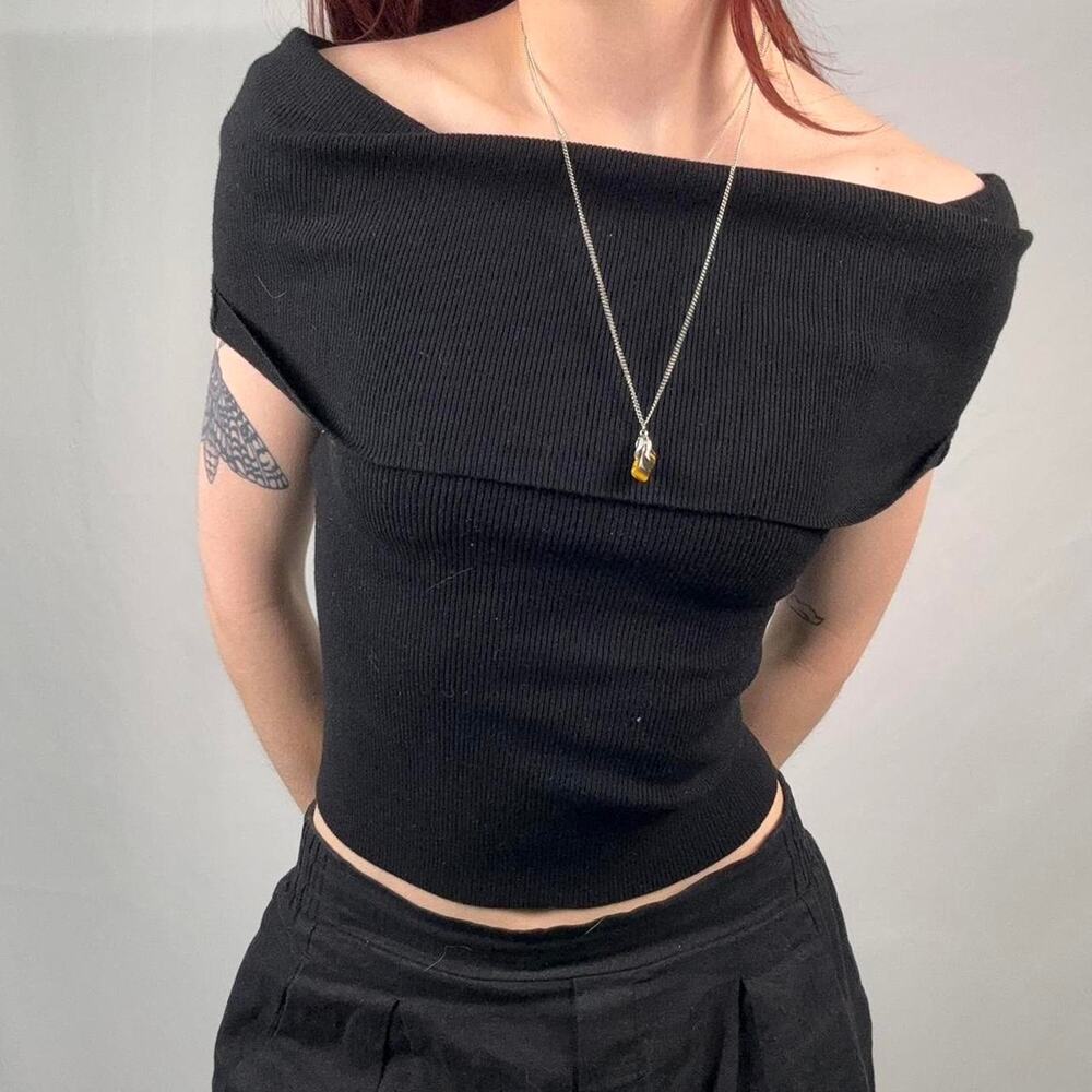 Wilfred black off the shoulder knit top